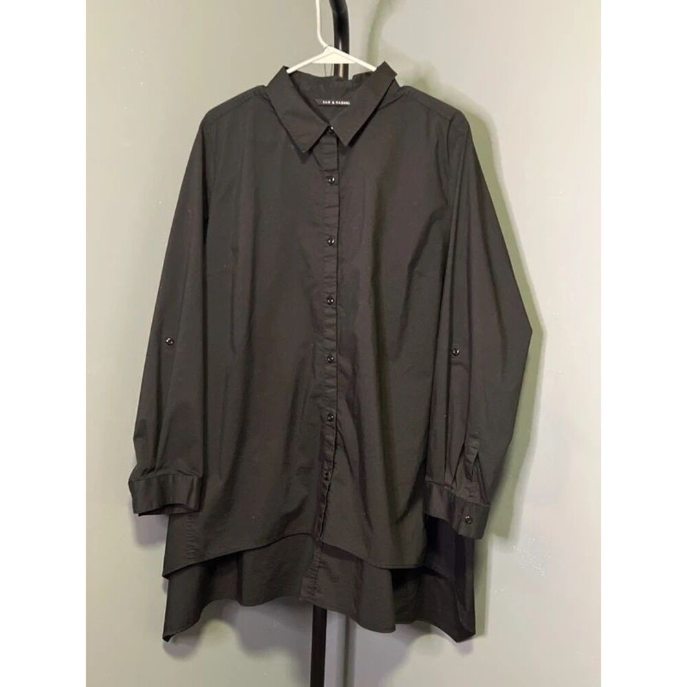 Zac & Rachel Black Long-Sleeve Button Front Shirt